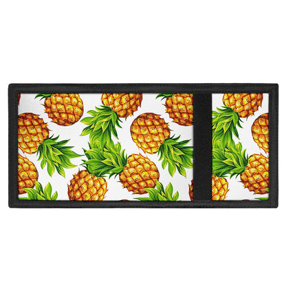 White Summer Pineapple Pattern Print Trifold Wallet