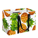 White Summer Pineapple Pattern Print Utility Tote Bag
