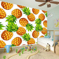 White Summer Pineapple Pattern Print Wall Sticker