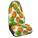 White Summer Pineapple Pattern Print Waterproof Car Seat Cover