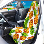 White Summer Pineapple Pattern Print Waterproof Car Seat Cover