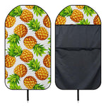 White Summer Pineapple Pattern Print Waterproof Car Seat Cover