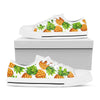 White Summer Pineapple Pattern Print White Low Top Sneakers