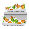 White Summer Pineapple Pattern Print White Running Shoes