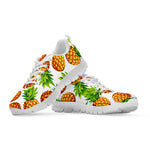 White Summer Pineapple Pattern Print White Running Shoes