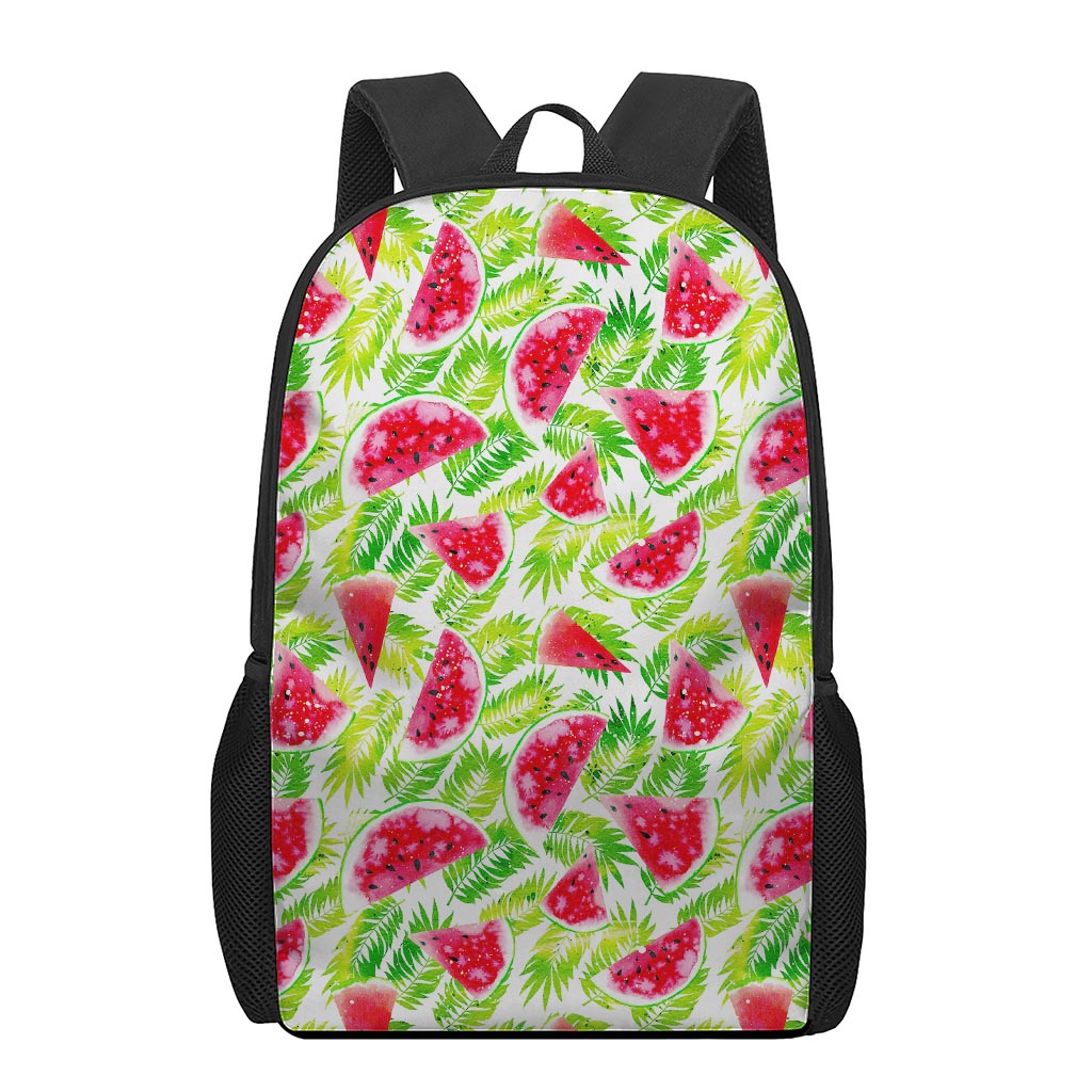 White Summer Watermelon Pattern Print 17 Inch Backpack