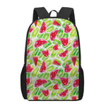 White Summer Watermelon Pattern Print 17 Inch Backpack