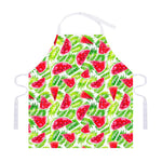 White Summer Watermelon Pattern Print Adjustable Apron
