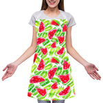 White Summer Watermelon Pattern Print Adjustable Apron
