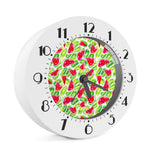 White Summer Watermelon Pattern Print Alarm Clock