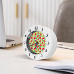 White Summer Watermelon Pattern Print Alarm Clock
