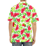 White Summer Watermelon Pattern Print Aloha Shirt