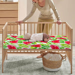 White Summer Watermelon Pattern Print Baby Crib Sheet