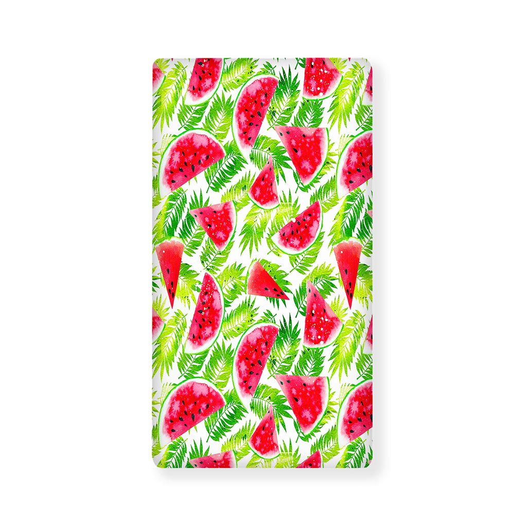 White Summer Watermelon Pattern Print Baby Crib Sheet