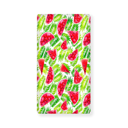 White Summer Watermelon Pattern Print Baby Crib Sheet