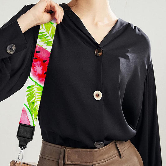 White Summer Watermelon Pattern Print Bag Strap