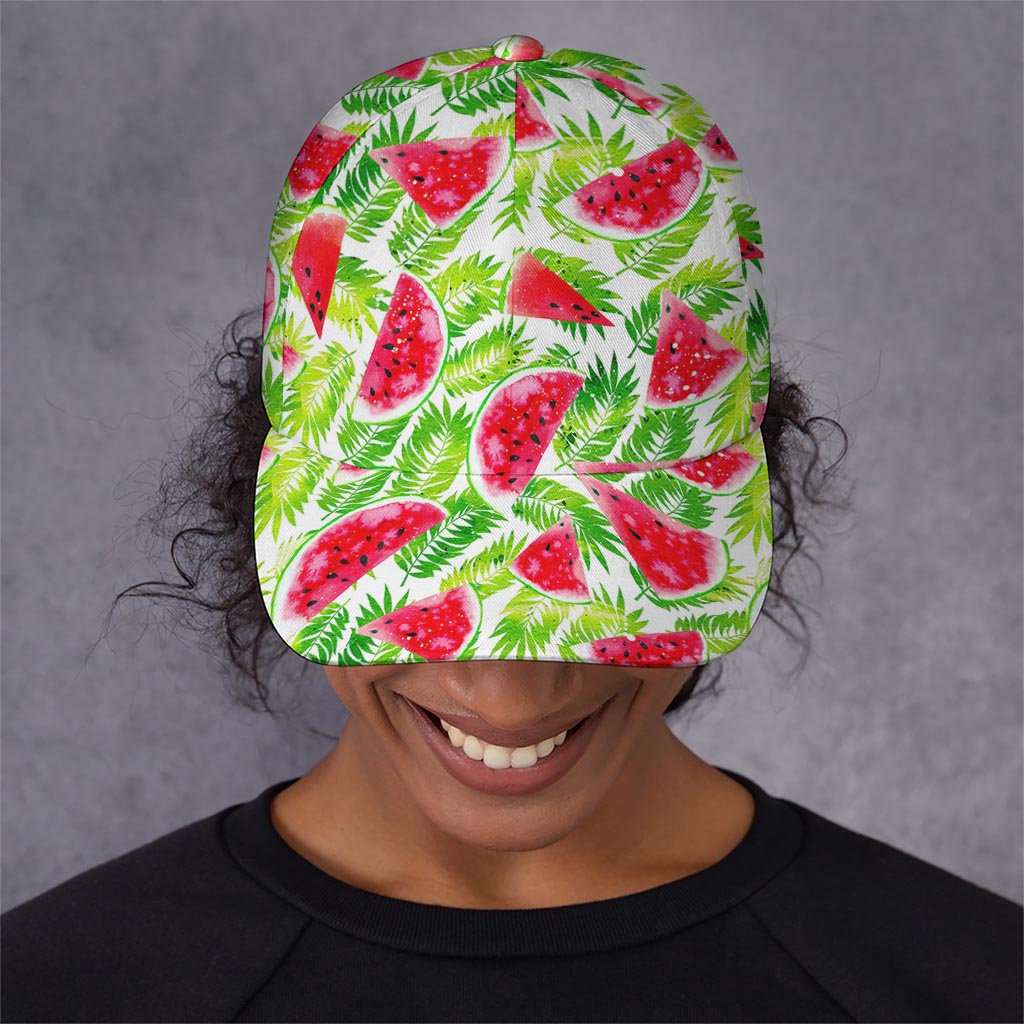 White Summer Watermelon Pattern Print Baseball Cap