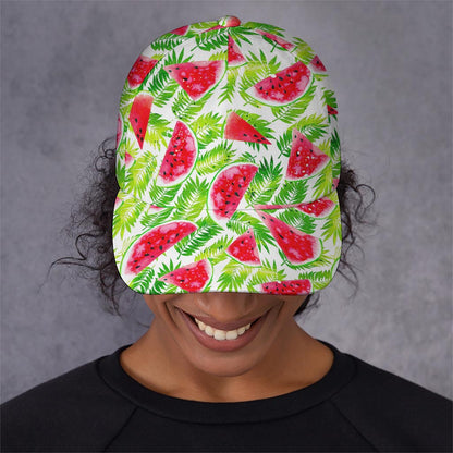 White Summer Watermelon Pattern Print Baseball Cap