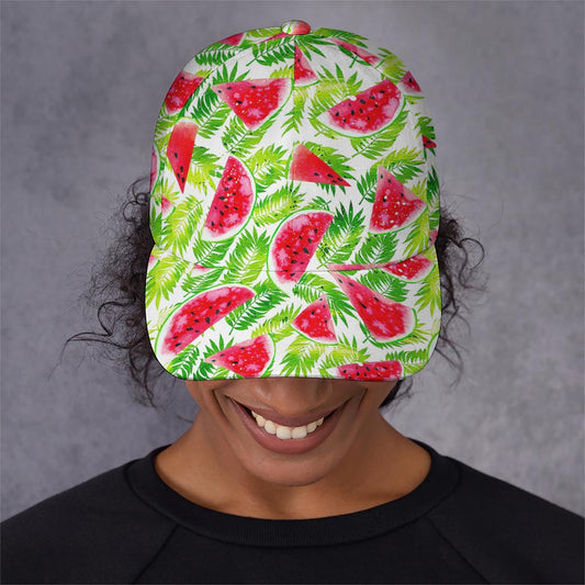 White Summer Watermelon Pattern Print Baseball Cap
