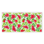 White Summer Watermelon Pattern Print Beach Towel