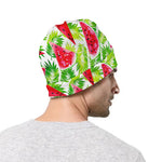 White Summer Watermelon Pattern Print Beanie