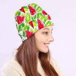 White Summer Watermelon Pattern Print Beanie