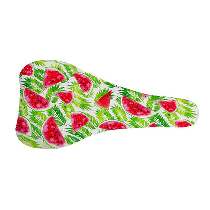 White Summer Watermelon Pattern Print Bicycle Seat Cover