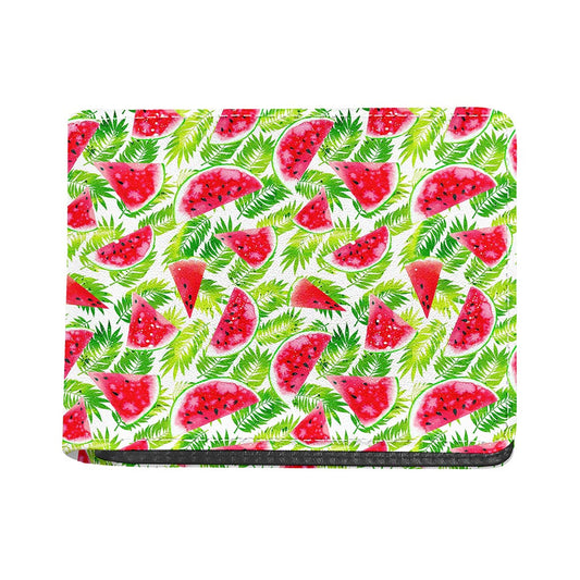White Summer Watermelon Pattern Print Bifold Wallet