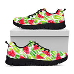 White Summer Watermelon Pattern Print Black Running Shoes
