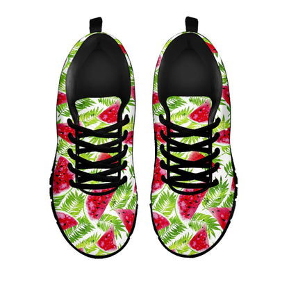 White Summer Watermelon Pattern Print Black Running Shoes