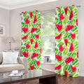 White Summer Watermelon Pattern Print Dimout Grommet Curtains