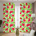 White Summer Watermelon Pattern Print Blackout Pencil Pleat Curtains