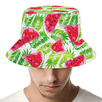 White Summer Watermelon Pattern Print Bucket Hat