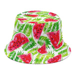 White Summer Watermelon Pattern Print Bucket Hat
