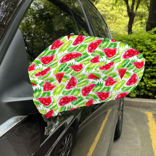 White Summer Watermelon Pattern Print Car Side Mirror Covers