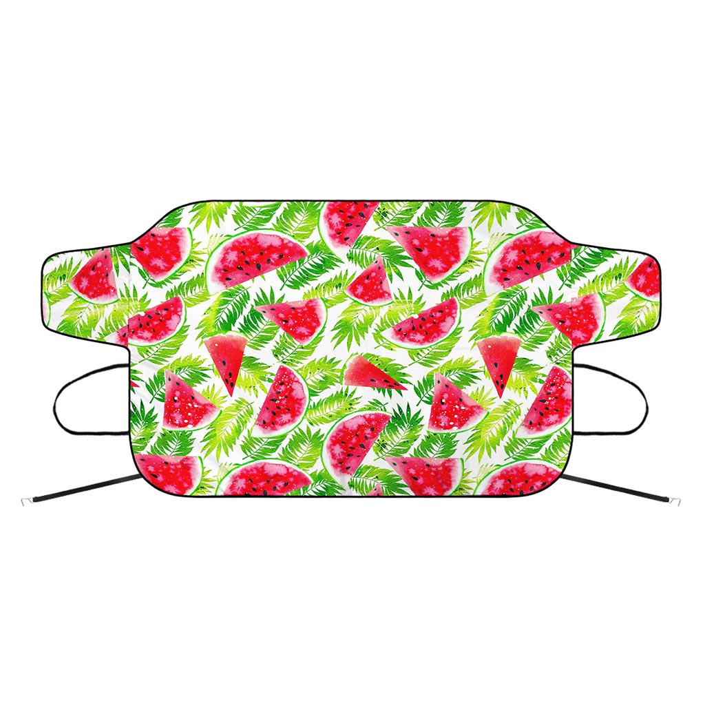 White Summer Watermelon Pattern Print Car Windshield Snow Cover