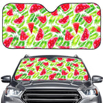 White Summer Watermelon Pattern Print Car Windshield Sun Shade
