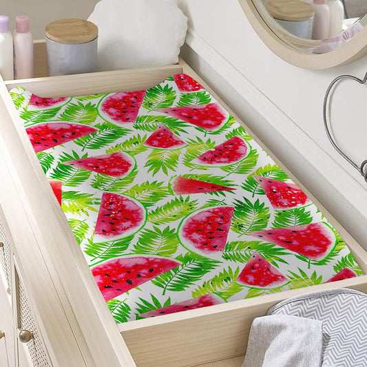 White Summer Watermelon Pattern Print Changing Pad Cover