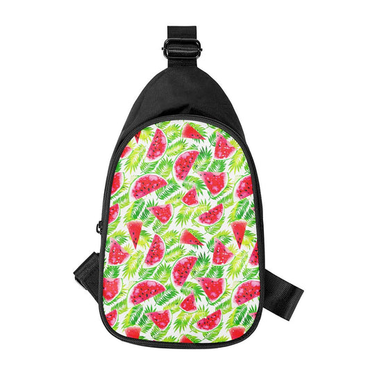 White Summer Watermelon Pattern Print Chest Bag