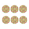 White Summer Watermelon Pattern Print Coaster Set