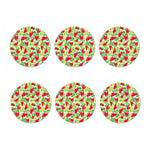 White Summer Watermelon Pattern Print Coaster Set