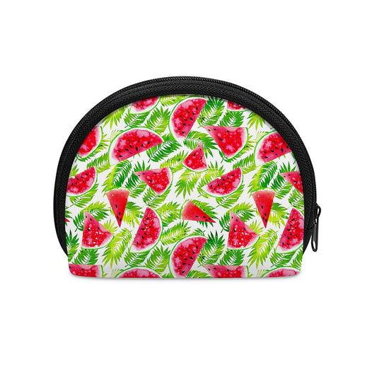 White Summer Watermelon Pattern Print Coin Purse