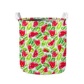 White Summer Watermelon Pattern Print Collapsible Laundry Basket