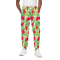 White Summer Watermelon Pattern Print Cotton Sweatpants