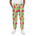 White Summer Watermelon Pattern Print Cotton Pants