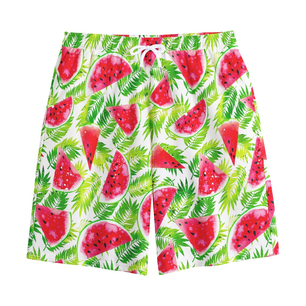White Summer Watermelon Pattern Print Cotton Shorts