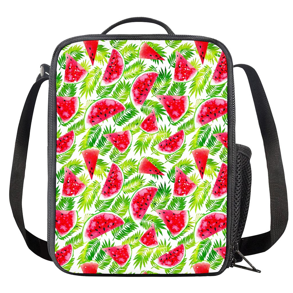 White Summer Watermelon Pattern Print Crossbody Lunch Bag