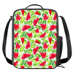 White Summer Watermelon Pattern Print Crossbody Lunch Bag