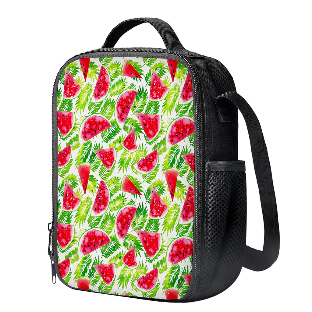 White Summer Watermelon Pattern Print Crossbody Lunch Bag