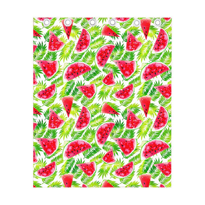 White Summer Watermelon Pattern Print Curtain
